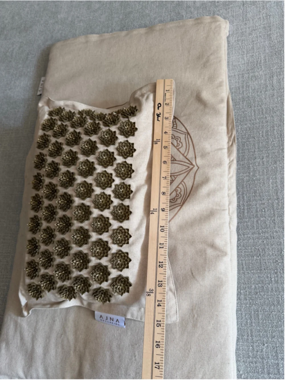 Anja Acupressure Mat and Pillow Natural Organic Linen Cotton with carrying bag